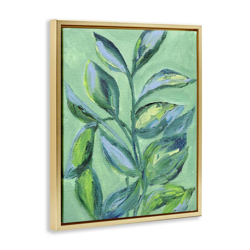 Stupell Leafy Plant Foliage Framed Floater Canvas Wall Art Design By Nikita Jariwala