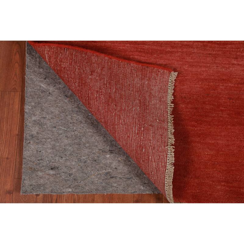 Modern Red Gabbeh Oriental Rug Handmade Wool Carpet - 3'4" x 5'0"