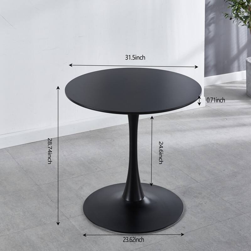 31.5" Tulip Dining Table With Round Table Top and Pedestal for 2-4 People