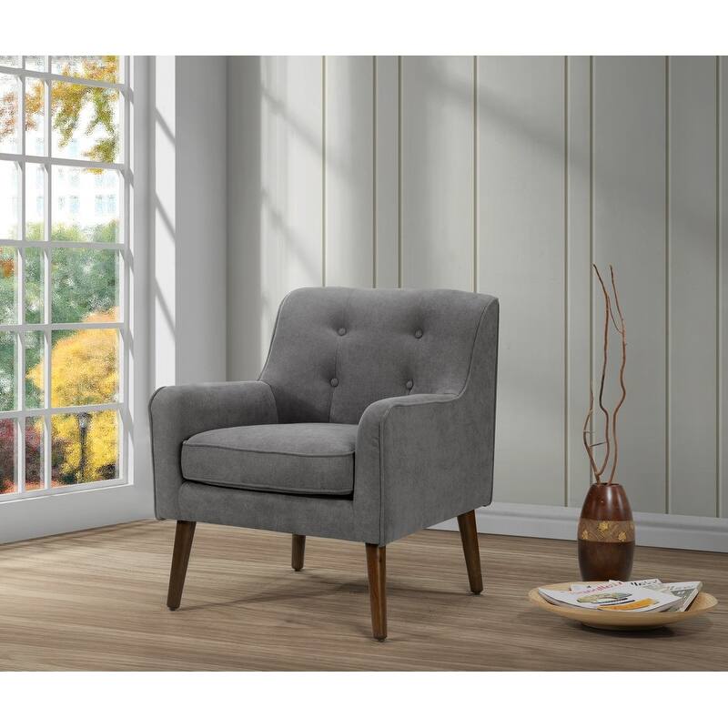Ryder Mid Century Modern Woven Fabric Tufted Armchair