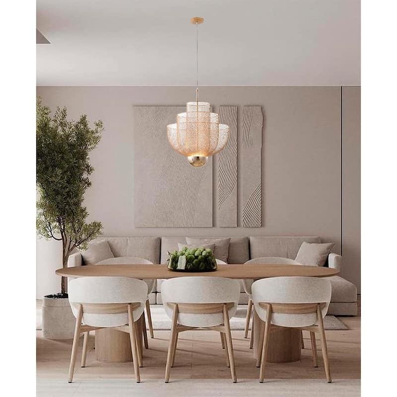 Gold Metal LED 3 Tier Chandelier