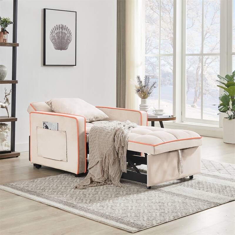 Three-in-one Sofa Bed Adjustable Back into a Sofa Recliner Single Bed