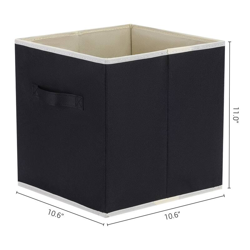 3 Pcs Square Fabric Collapsible Storage Basket Bin with Handle, Storage Cube for Shelves Closet Organizing Clothes Books