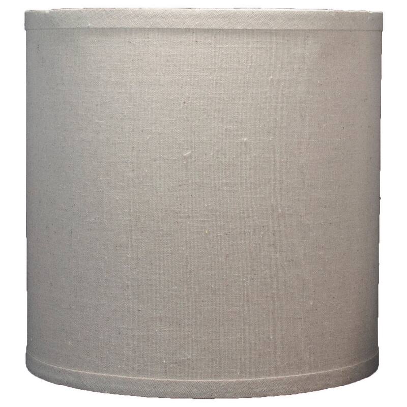 Classic Drum Linen Lamp Shade, 8" to 16" Bottom Size - 10" - Natural Linen