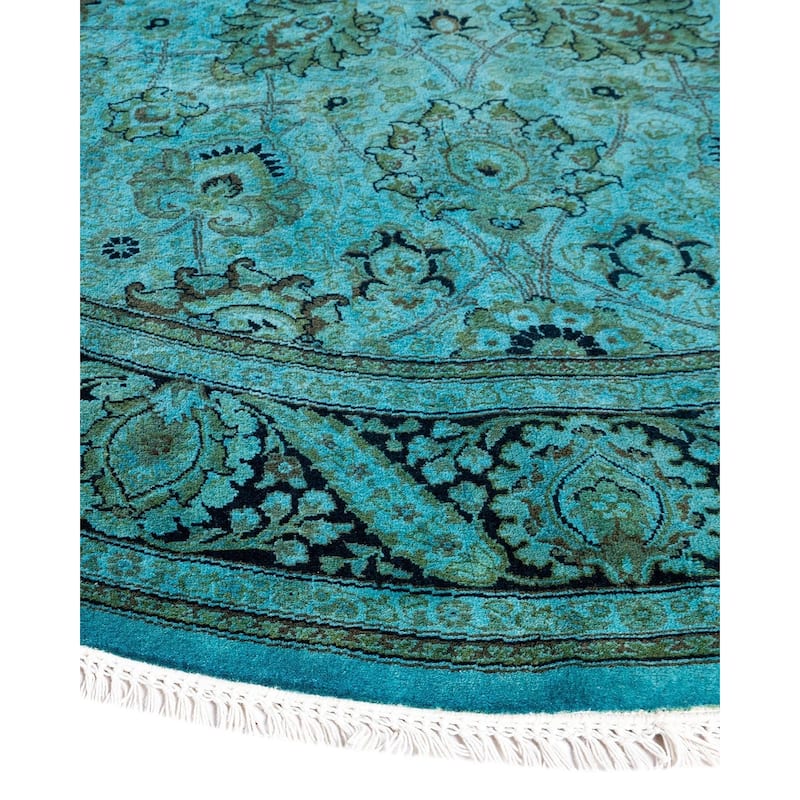 Fine Vibrance, One-of-a-Kind Hand-Knotted Area Rug - Blue, 5' 1" x 5' 1" - 5' 1" x 5' 1"