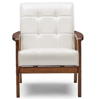 Karkkila Mid Century White Faux Leather Chair