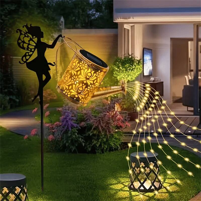 RGB light 1 PCS Fairy Garden Decor Light with Solar Watering Can