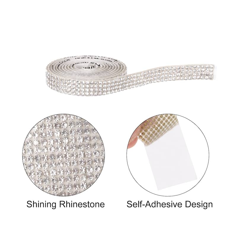 6pcs Self-Adhesive Rhinestone Ribbon for DIY Arts Craft