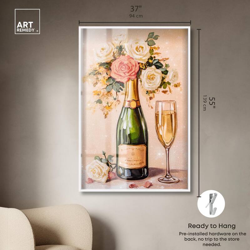 Blooming Champagne Vase Shadowbox by Art Remedy