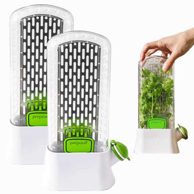 Prepara Set of 2 Herb Savor Fresh Herb Keeper - Deluxe