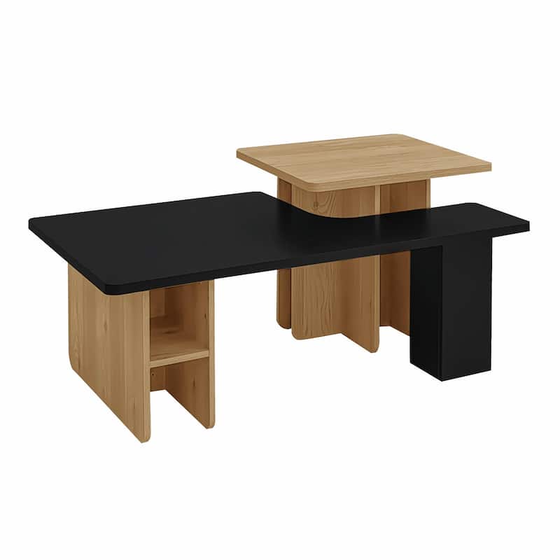 Set of 2 Nesting Coffee Tables, Farmhouse Style