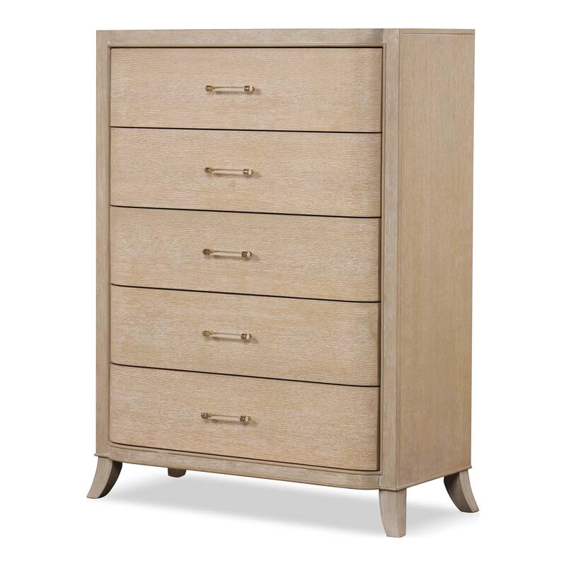 Furniture of America Kian Modern 6-Piece Natural Oak Solid Wood Panel Bedroom Set
