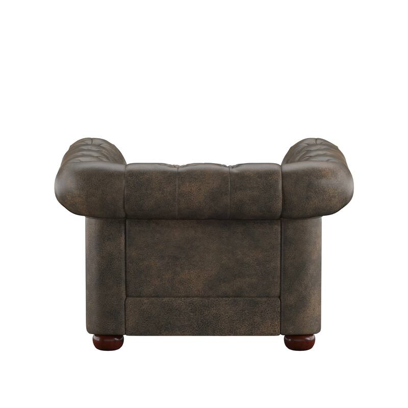 Knightsbridge Tufted Scroll Arm Chesterfield Chair by iNSPIRE Q Artisan
