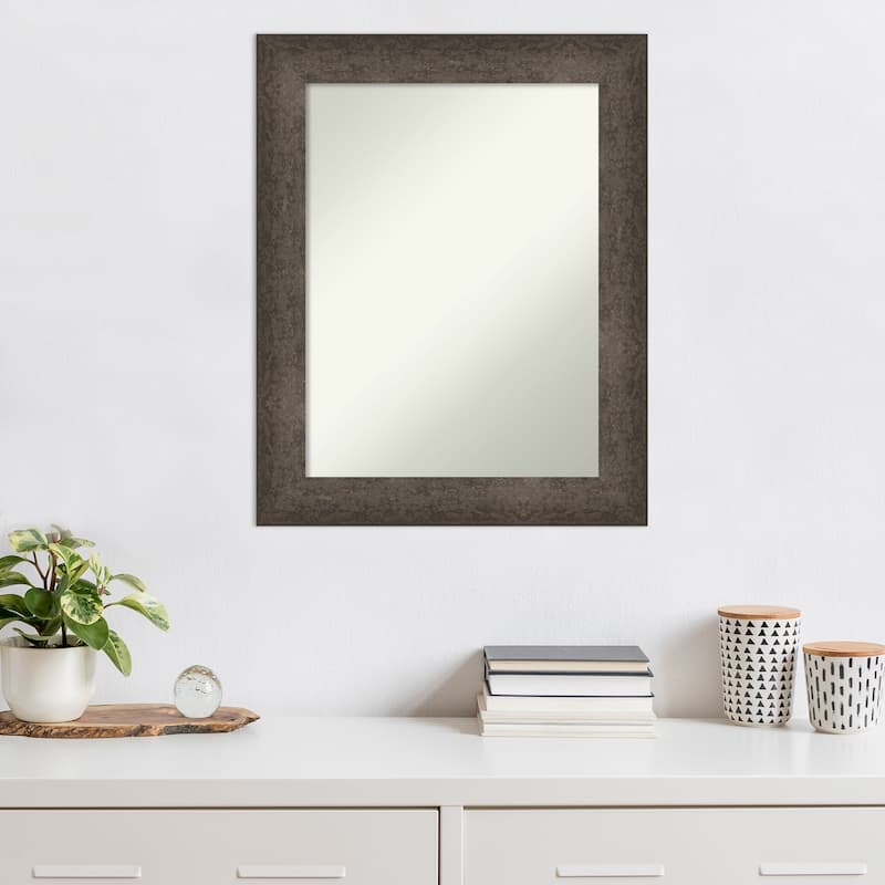 Dappled Non-Beveled Wood Framed Wall Mirror