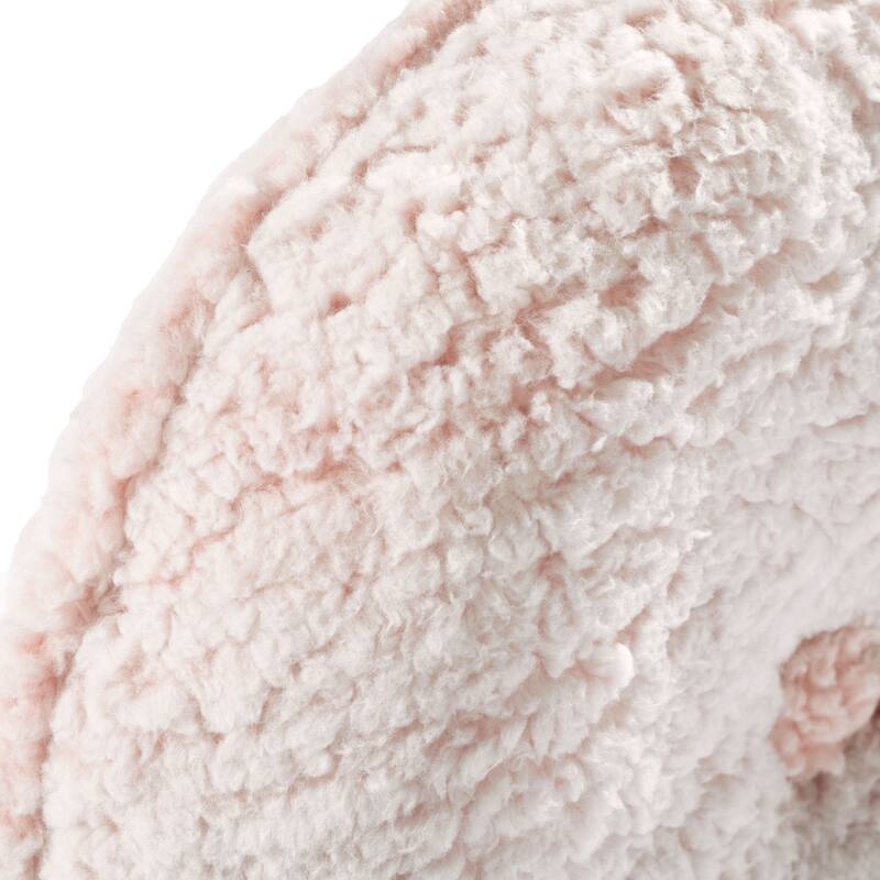 Lush Decor Button Soft Sherpa Round Decorative Pillow