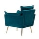 preview thumbnail 38 of 89, HULALA HOME 1ida Modern Velvet Tufted Accent Armchair with Gold Metal Legs