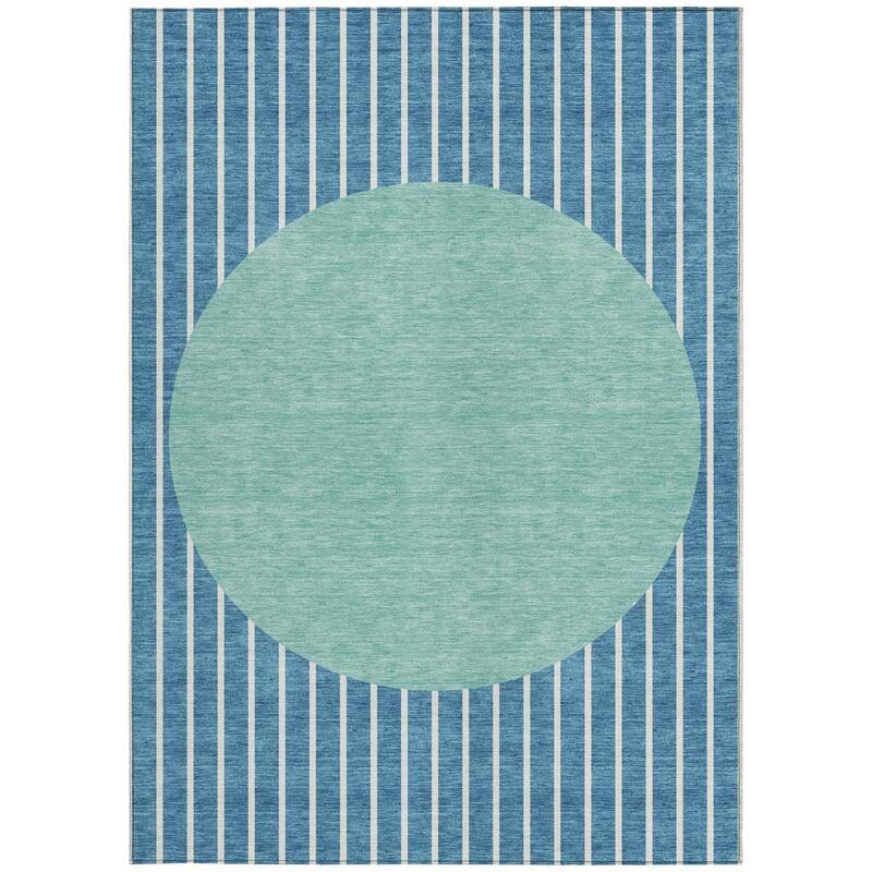 HomeRoots Striped Transitional Rectangle Outdoor Rug