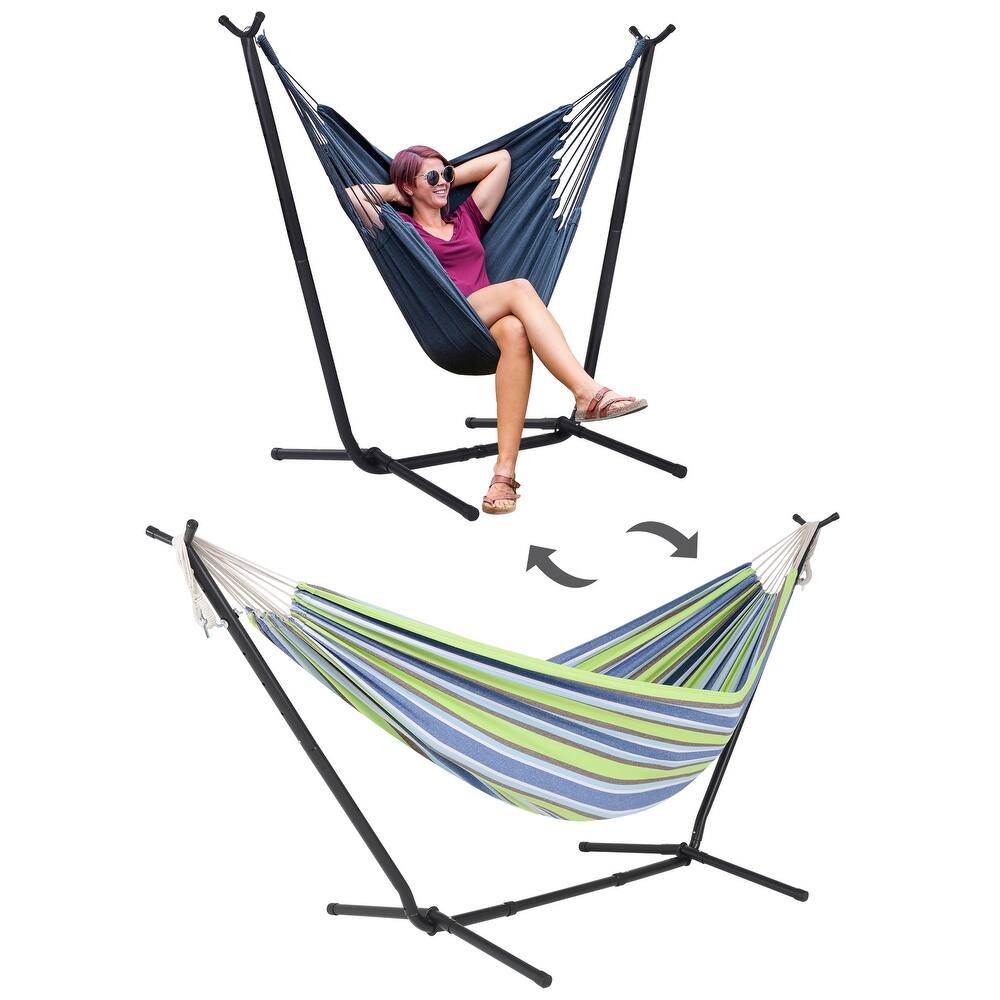 10.7 ft. 2-Person Brazilian-Style hammock with Stand - Convertible