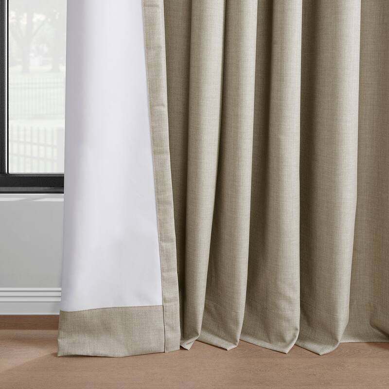 Exclusive Fabrics Solid Performance Linen Grommet Thermal Blackout Curtains for Bedroom & Living Room Curtains Single Panel