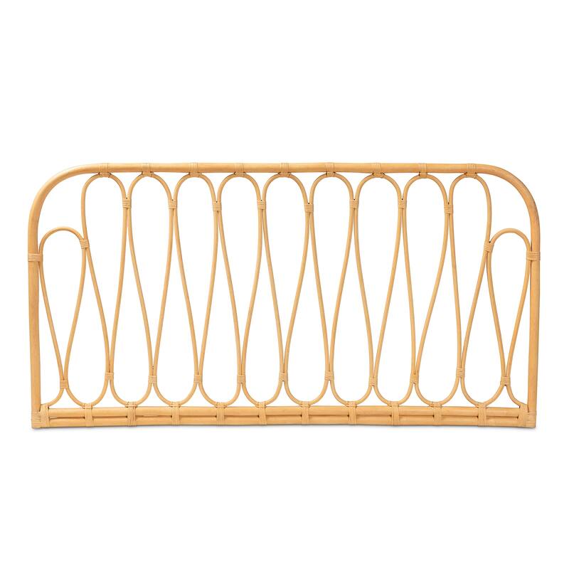 Carrick Modern Bohemian Natural Rattan Wall-mountable Headboard-Queen
