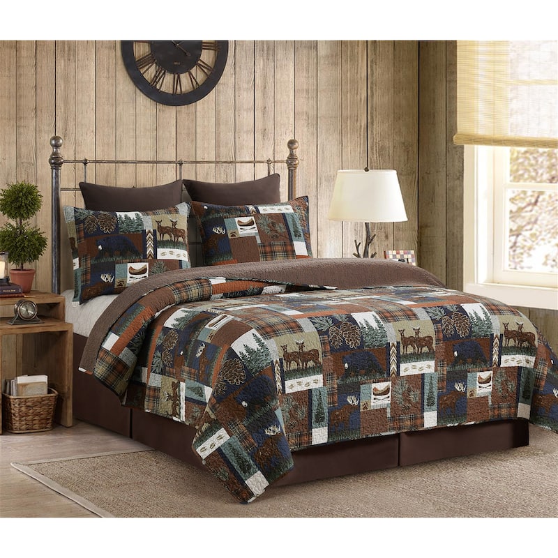 Rutherford Breeze Quilt Set Cotton Reversible Machine Washable Lightweight Bedspread Coverlet