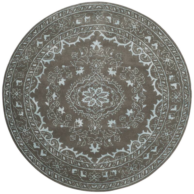 SAFAVIEH Handmade Glamour Gudmundina Modern Viscose Rug - 6' Round - Dark Grey