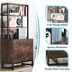 preview thumbnail 13 of 15, Brown/ Black Wood Industrail File Cabinet with Lock, Mdern Bookshelf with 2 Drawers, Etagere Bookcase