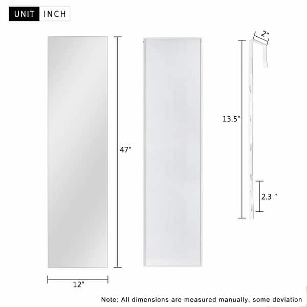 dimension image slide 7 of 20, Modern Aluminum Alloy Thin Framed Full Length Floor Mirror