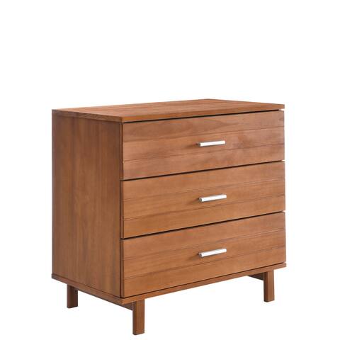 BIKAHOM Modern Mid Century Solid Wood 3 Drawers Dressers/NightStand for Bedroom, Side Table for Bedroom, Living Room