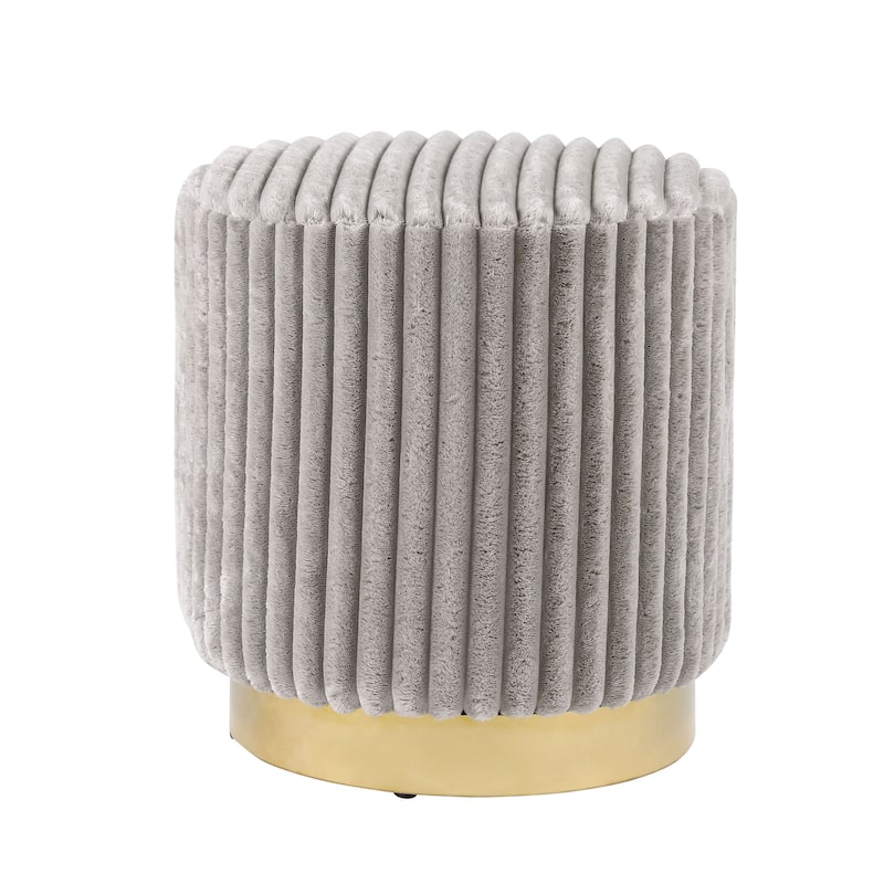 Furniture of America Jorvien Modern 17-inch Upholstered Ottoman with Plinth Base