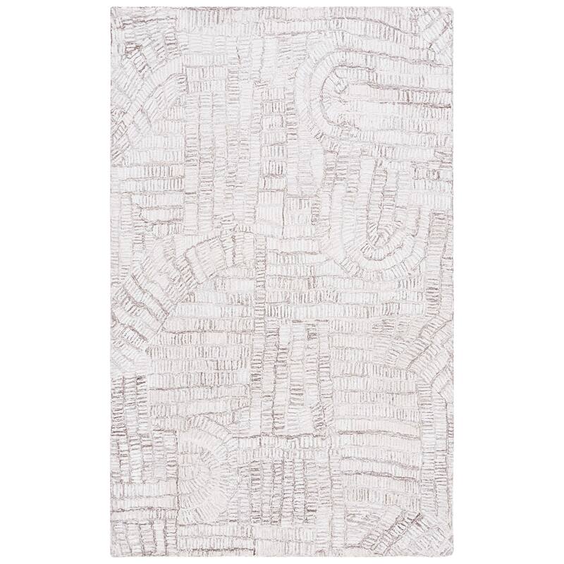 SAFAVIEH Handmade Glamour Emilija Modern Wool Rug - 4' x 6' - Brown/Ivory