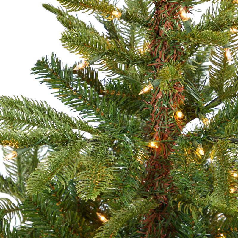 4.5' Artificial Christmas Tree with 100 LED Lights in White Planter