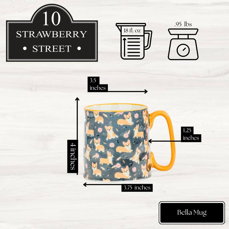 10 Strawberry Street Bella Animal Mugs, Set of 4
