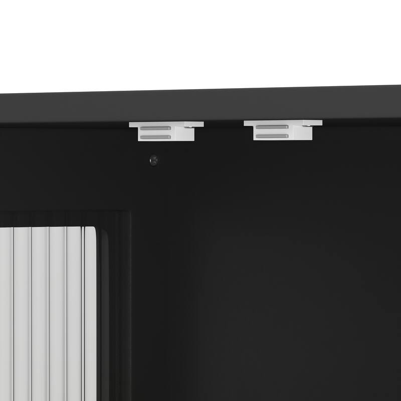 Bathroom Wall Cabinet, 3-Door Wooden Wall Cabinet with Open and Hidden Storage Space, Medicine Cabinet with Glass Door