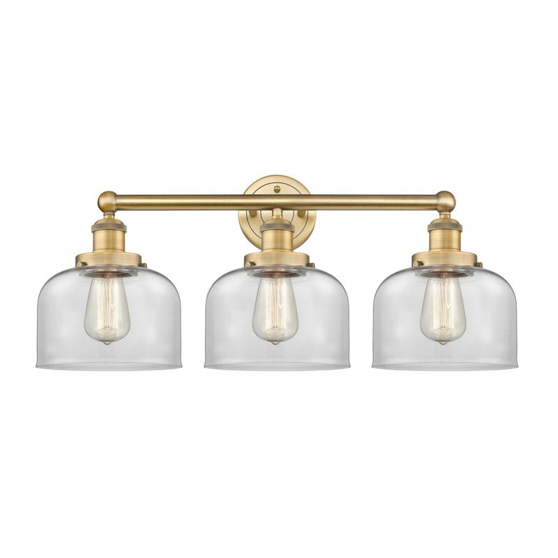 Innovations Lighting 616-3W-10-25 Bell Vanity Bell 3 Light 25" Wide - Brushed Brass / Clear