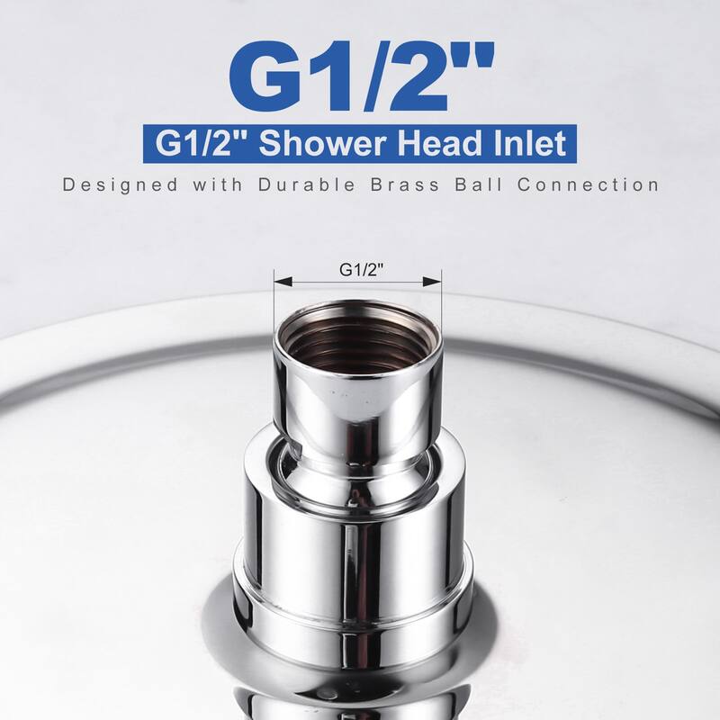 WOWOW 1-Spray Patterns with Wall Mount Rain Fixed Shower Head