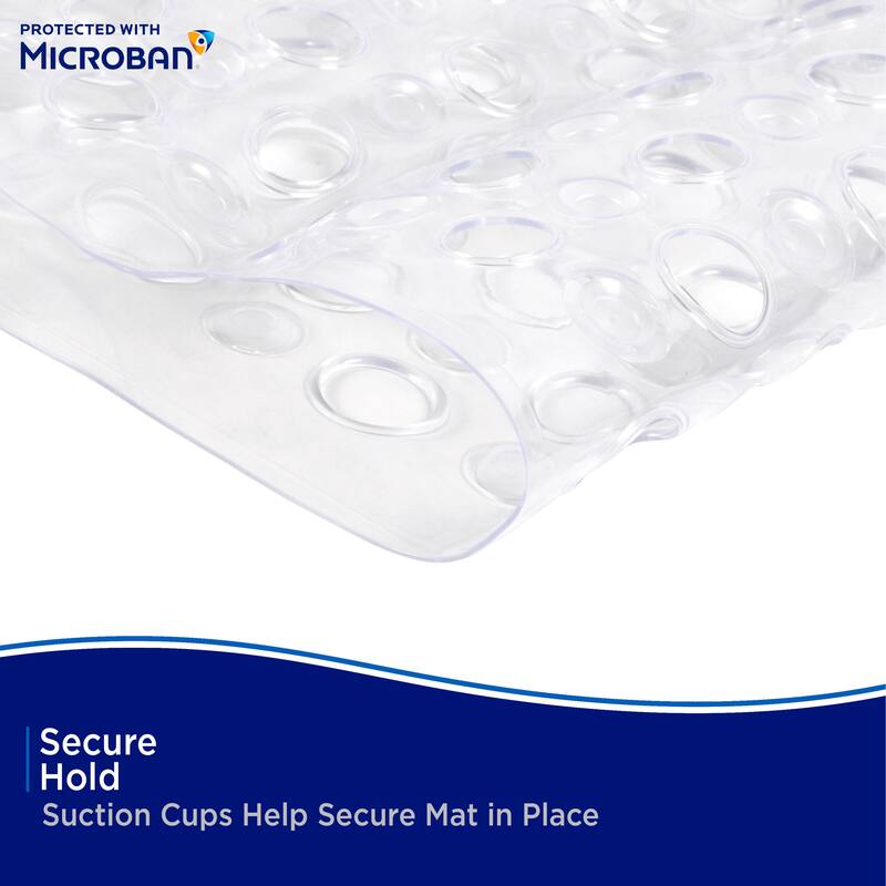 Kenney Microban Protected Vinyl Bath Mat, 27" L x 14.5" W