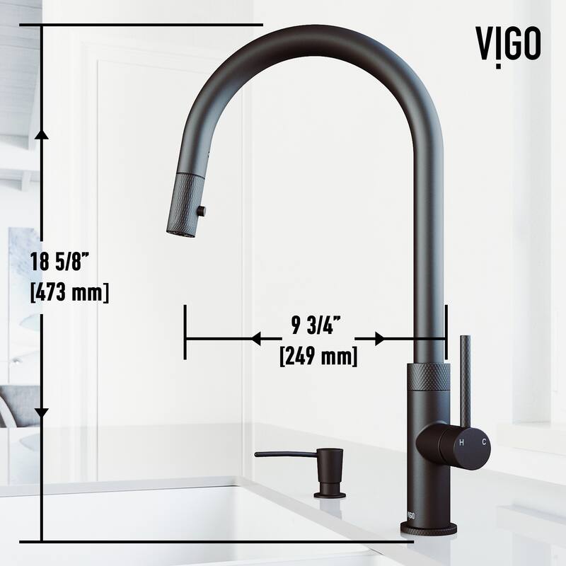 VIGO Bristol 19" H Single Handle Pull-Down Sprayer Kitchen Faucet