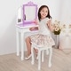 preview thumbnail 3 of 11, Children's Three-Sided Folding Mirror Dressing Table Chair