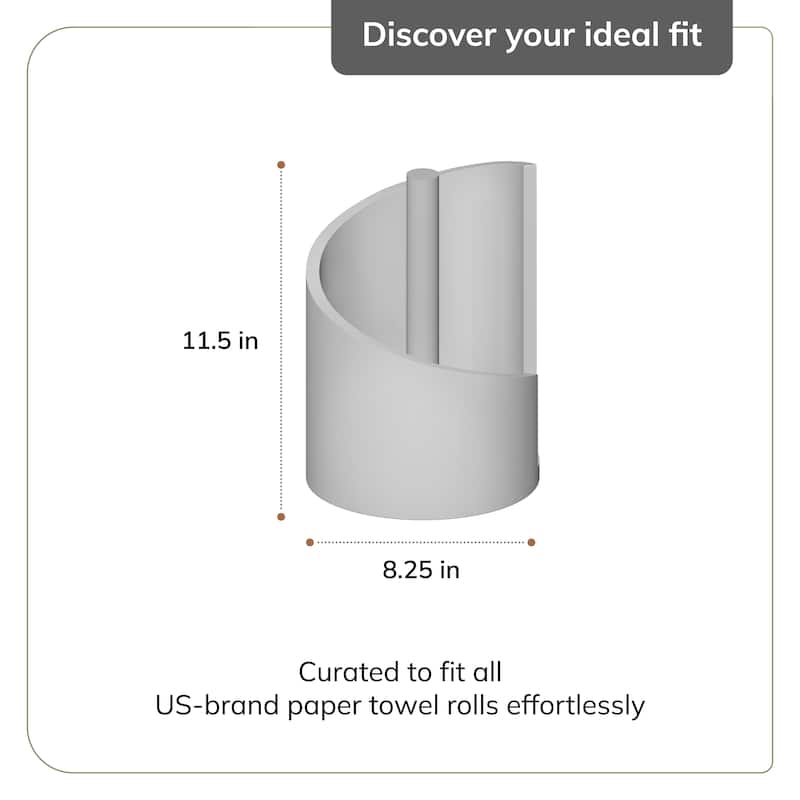 Jani Wooden Paper Towel Holder Stand with Mango Wood Base and Metal Rod - Durable Countertop Kitchen Organizer for Roll Storage