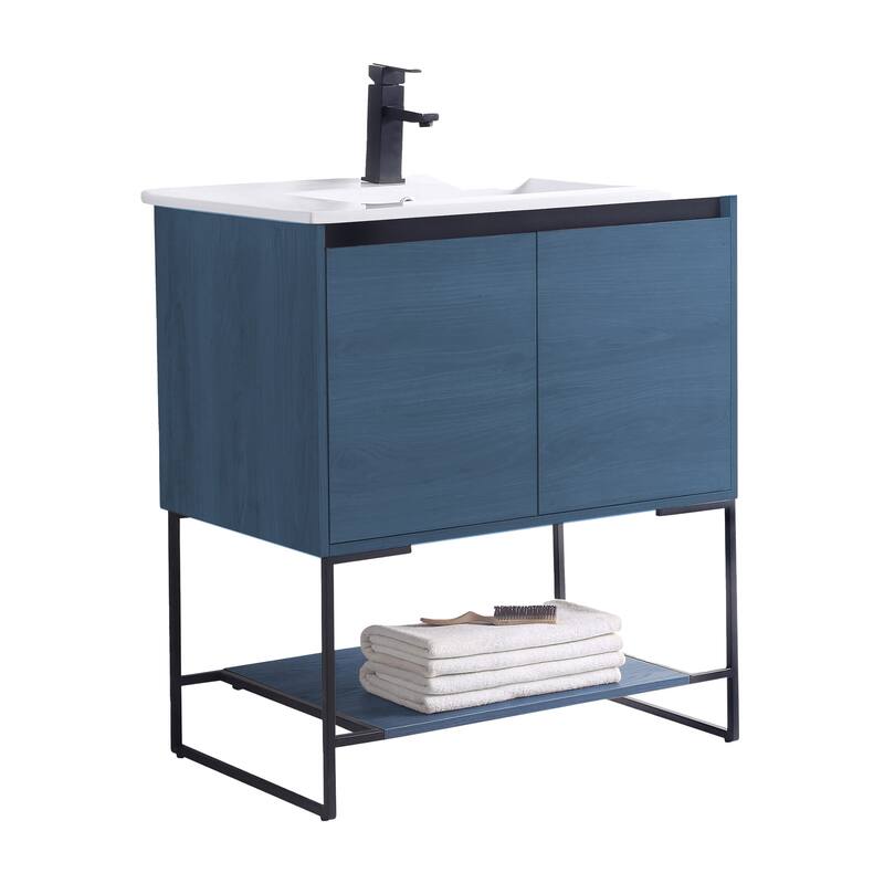 Fine Fixtures Urbania Collection Bathroom Vanity - 30" - Navy Blue