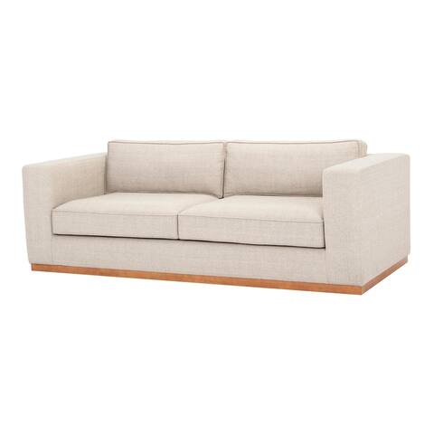 Aurelle Home Modern Upholstered Beige Sofa