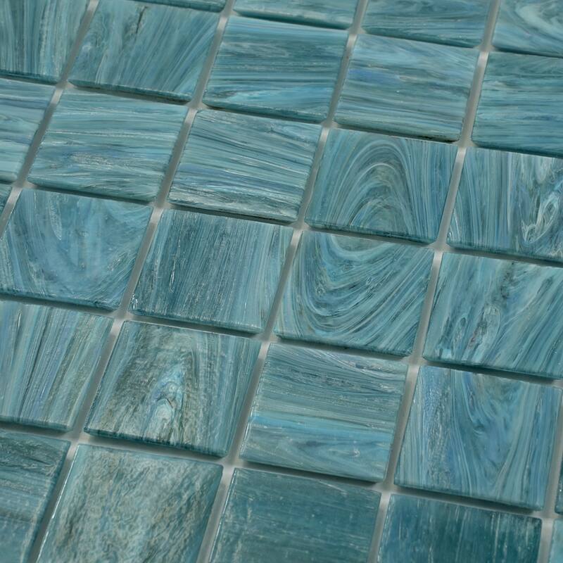 Apollo tile 12" x 12" Celestial Glossy Yale Blue Glass Tile (10 sq ft/case) - 10 Pack