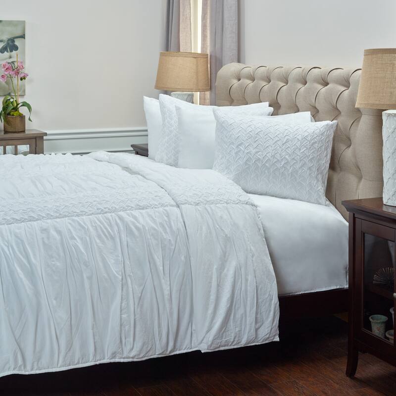 Carley White Hand Quilted Cotton Sham