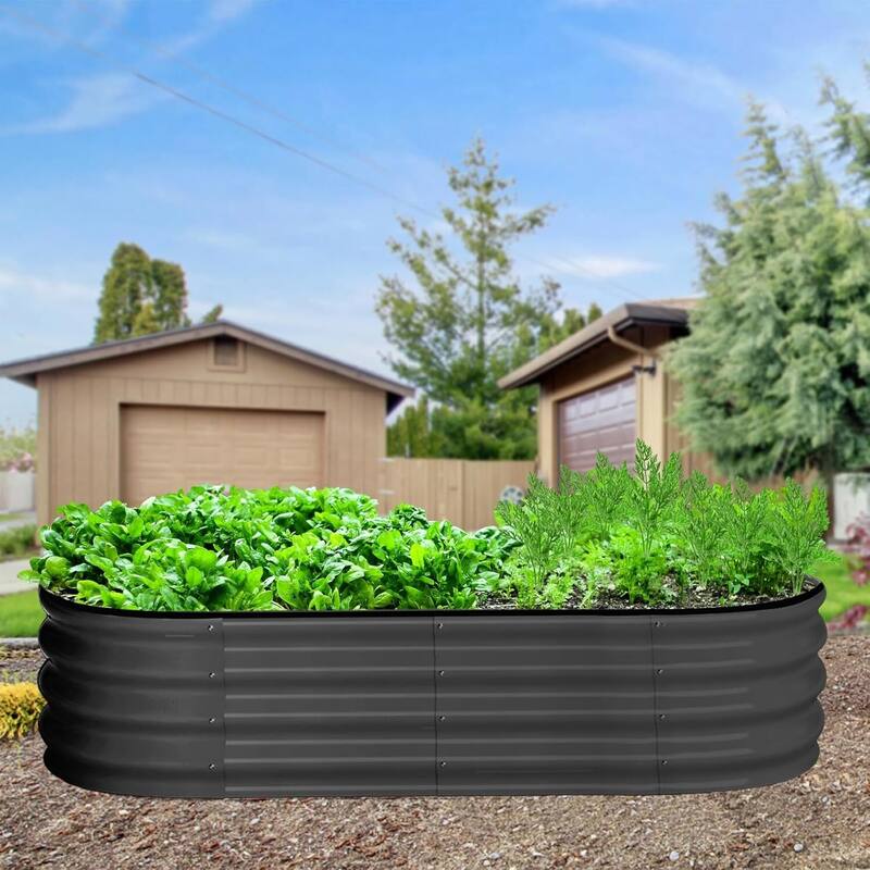 2 Pcs 4.5x2x1.5ft Galvanized Raised Garden Bed, Planter Box for Vegetables, Flowers, Fruits