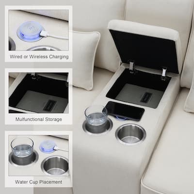 Cotton Linen Sofa with USB: Modern Comfort with Storage