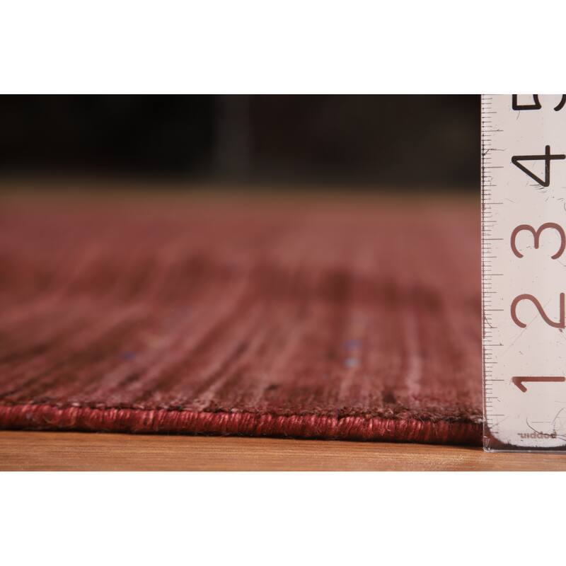 Hand Knotted Oriental Viscose Silk Carpet Tribal Animal Pictorial Red Gabbeh Area Rug - 10' 0'' X 8' 1''