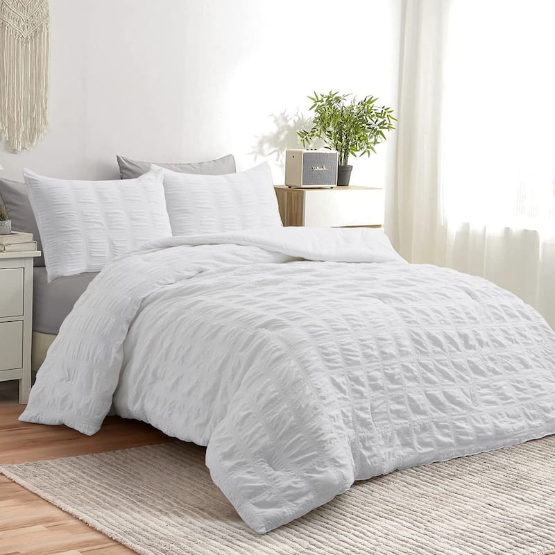 All Season Bubble Ruched Down Alternative Comforter Set