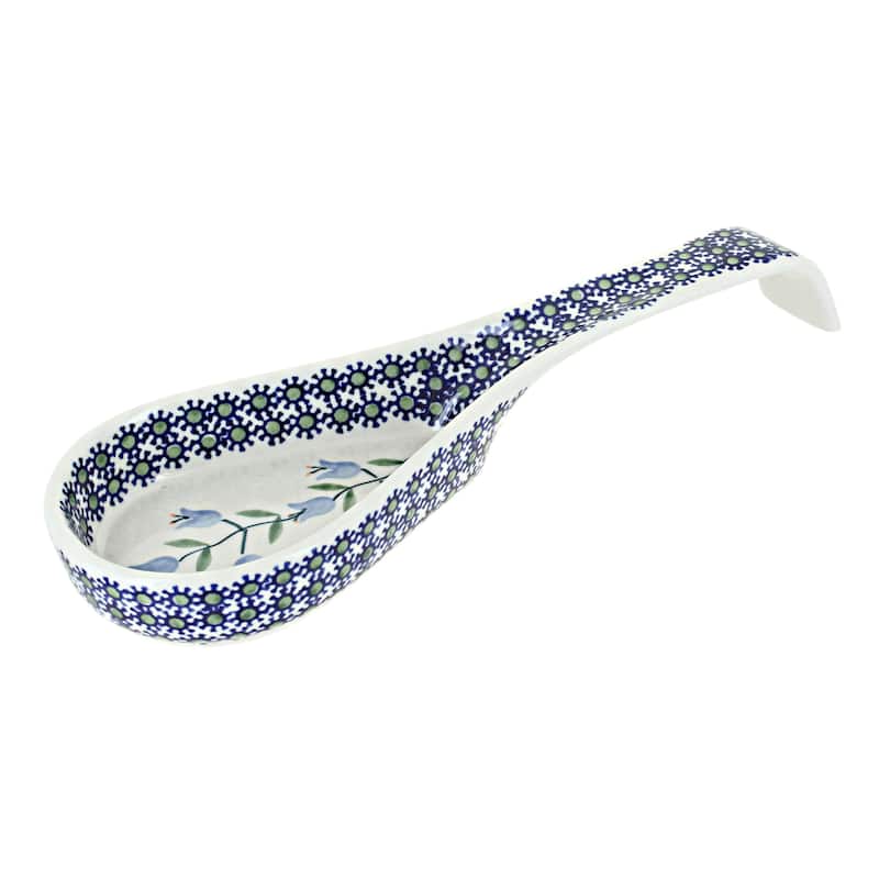 Blue Rose Polish Pottery P164 Manufaktura Large Spoon Rest - Tulip