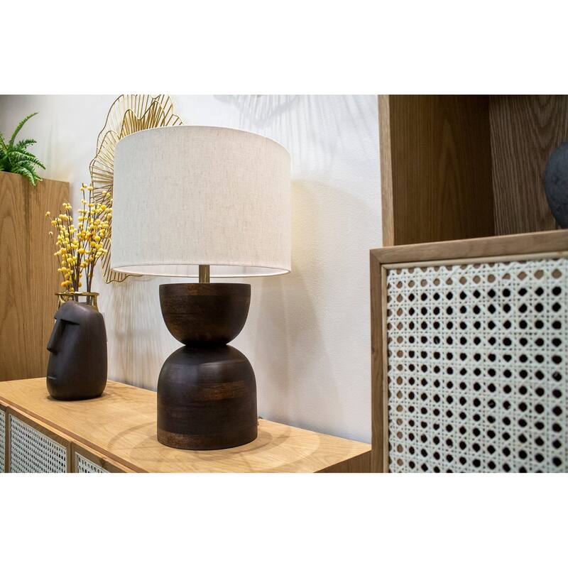 Millerville 26" Table Lamp with Fabric Shade, Brown